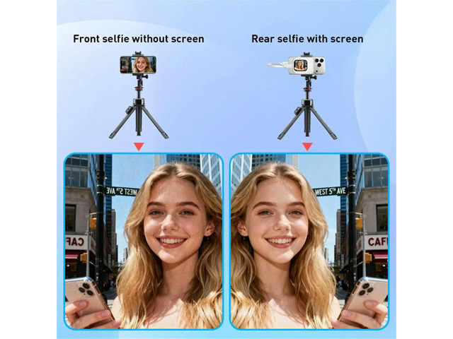Magnetic Phone Rear Camera Selfie Monitor with Remote Control Wired Mini Mount Vlog Phone Rear Camera Selfie