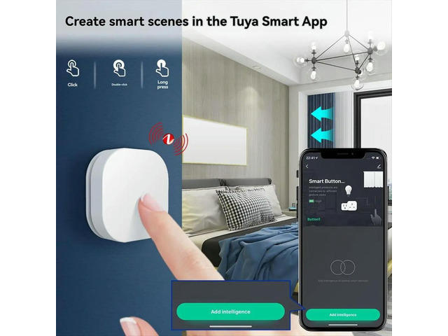 2Pcs Tuya ZigBee Button Switch Remote Control Multi-Scene Linkage Switch Automation Scenario