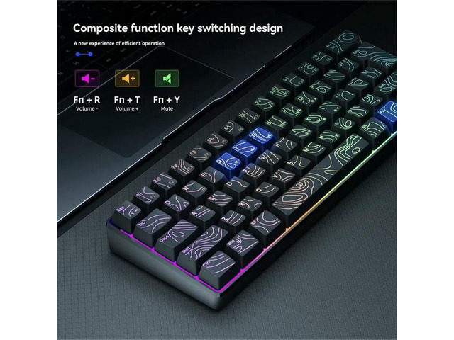 61 Keys RGB Mechanical Keyboard,USB Wired Keyboard Blue Switch for PC Gaming Laptop