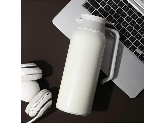 Stainless Steel Kettle 1.5L Capacity Double Wall Vacuum Insulated Flask Travel Coffee Pot Hot Water Jug Black
