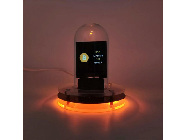 Upgrade Bitcoin Price Tracker Nixie Tube Alarm Clock with Colorful RGB Lights Weather Station DIY Album and GIF