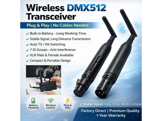 -Powered Lighting Console DMX512 Controller/Transmitter/Receiver for Stage Lighting Control