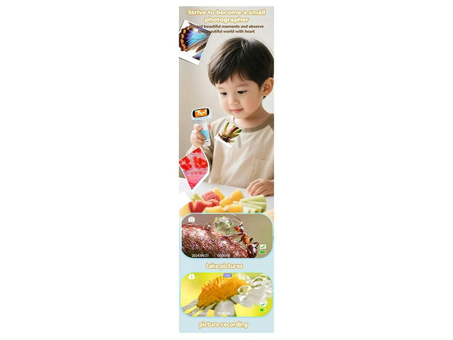 Handheld Microscope for Kids 1000X Magnification Mini Pocket Microscope with 2.0' IPS Screen STEM Toy B