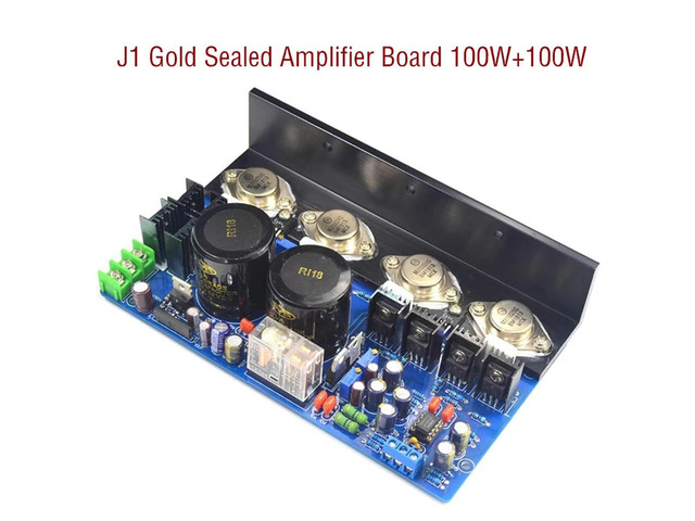 J1 Gold Sealed Power Amplifier Board 100W 2.0 HiFi Class AB Amplifier Board Finished Board Tested Good Adjustable Class A