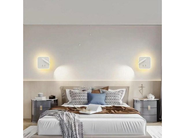 Mounted Eye Protection Rotatable Wall Reading Light Full Spectrum Spotlight LED Lamp Sconce Bedside Round Black