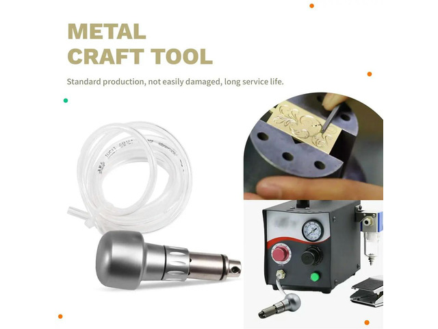 uyuy Pneumatic Graver Handle Hand Piece for Jewelry and l Crafting, Steel and PU Construction