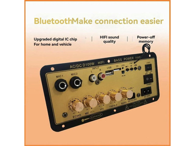 D100W Bluetooth Amplifier Board with Optical Audio Input Hifi Karaoke Amplifier Home/Car Amplifier Board US Plug