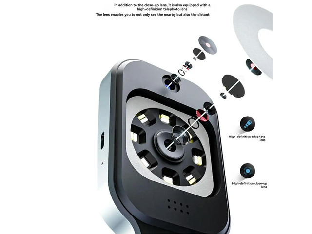 Handheld Digital Magnifier Microscope 500X Zoom 1200mah Electronic Magnifying Glass with 3 Inch IPS Screen Black