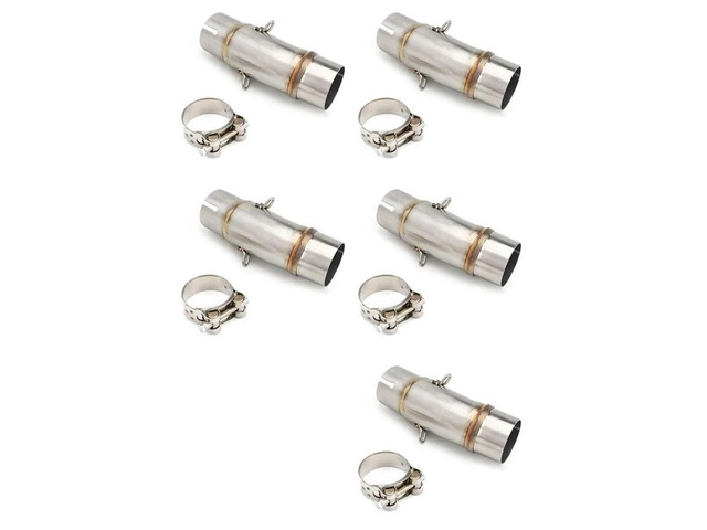 5X Stainless Steel 51Mm Motorcycle Exhaust Mid Pipe For Kawasaki Ninja250 Ninja400 Ninja500 Z250 Z400 Z500 2017-2025