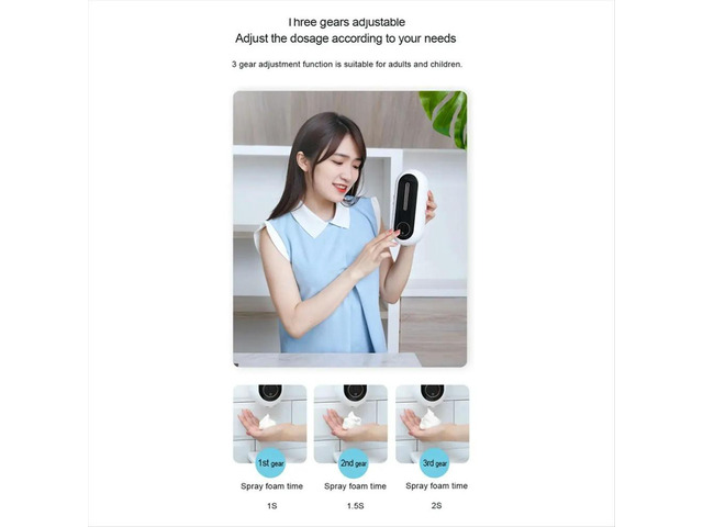 Auto Touchless Foaming Soap Dispenser, No Drill Wall-Mounted, 3 Modes 450ml, Temp Display, for Kitchen and Bathroom