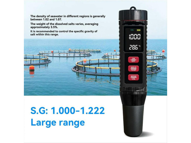 7 in 1 Digital Water Tester ORP PH TDS EC Meter Salinity SG Temperature Multifunction Tester for Aquarium Pool