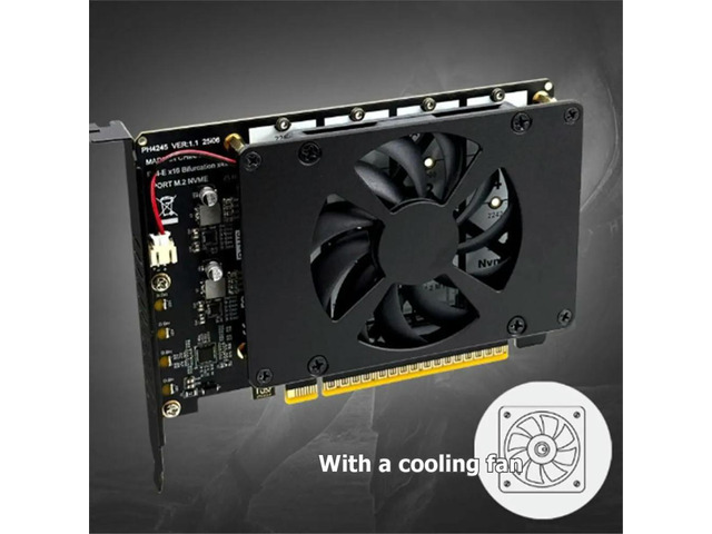 M.2 to PCI-E 4-Disk NVME Expansion Card PCIE X16 NVME M.2 M Key SSD RAID Adapter Card Support 2230 2242 2260 2280