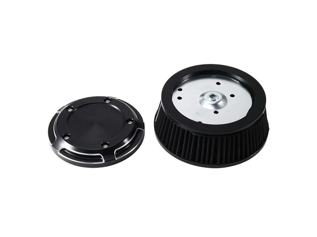 For Harley Touring Softail Fat Boy FLSTN Dyna 1999-2017 Air Filter- Motorcycle Black Air Cleaner Cover& Black Element