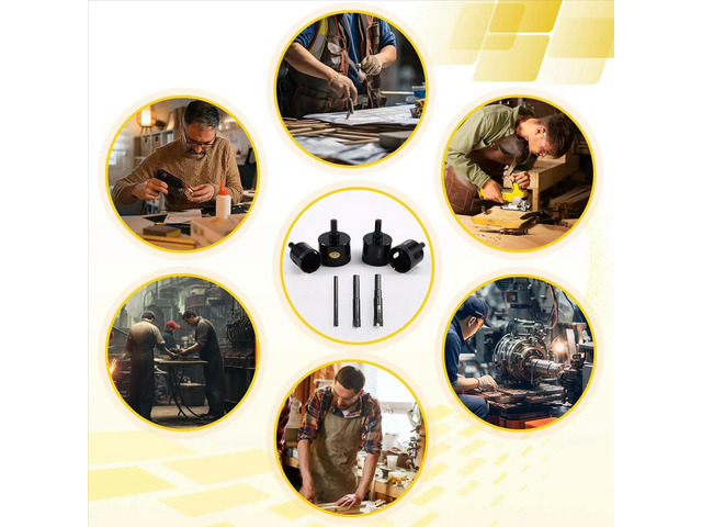 Diamond Core Drill Bit Set, 10 PCS Brazed Hole Saw for Tile, Granite, Marble, and More