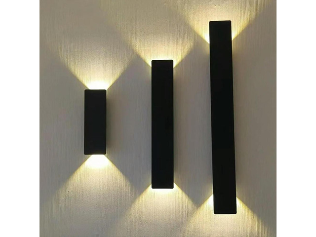 LED Indoor Outdoor Wall Lamps Up and Down Wall Lights Living ROOM Bedroom Wall Scorce Waterproof Ambient Fixtures 12W B
