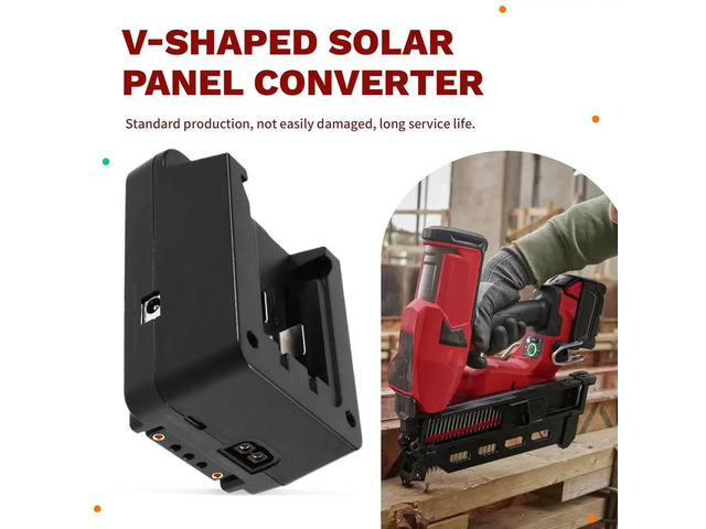 For Milwaukee 18V-21V to V-Type Solar Panel Converter PD100W Fast Charging High-Efficiency Lighting