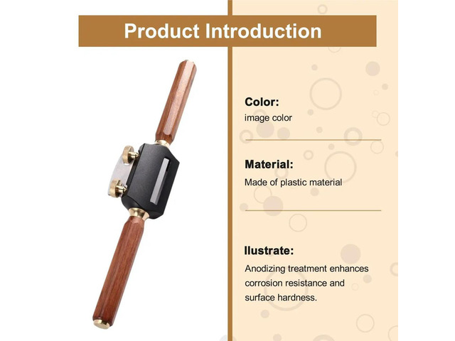 uyuy Adjustable Two Handed Mini Planer Tool,Aluminum Alloy Woodworking Cutting Plane Hexagonal Handle Manual Wood Planer A