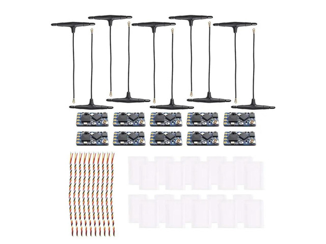 Supports Wi-Fi Upgrade-ELRS 2.4Ghz 10-Pack Nano Expresslrs Receiver T-Type Antenna For RC FPV Drones
