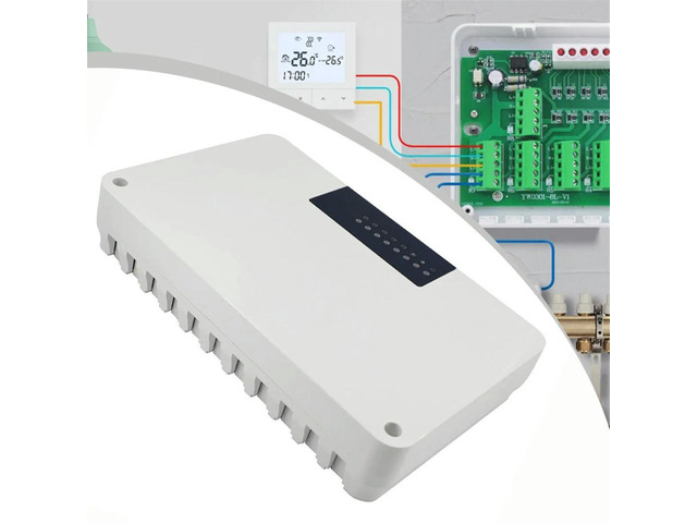 1pc 8 Zone Central Heating Controller Floor Hot Water System Pump Valve Actuator for Heating System 8-Way