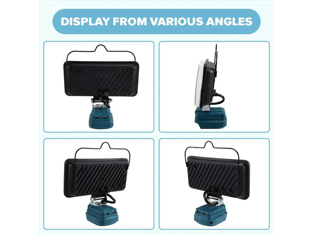 Work Light 7 Inch Cordless LED Lamp Flashlight for Makita 18V 14V Dual USB Li-Ion Camping Architectural Lights