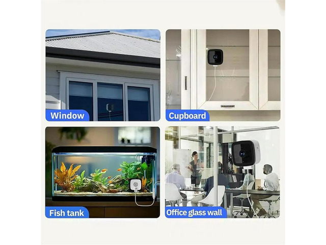 Window Camera, Safe View Camera with Night Detection, Cameras for Protect Your Home 64 GB Memory Card,2.4G EU Plug