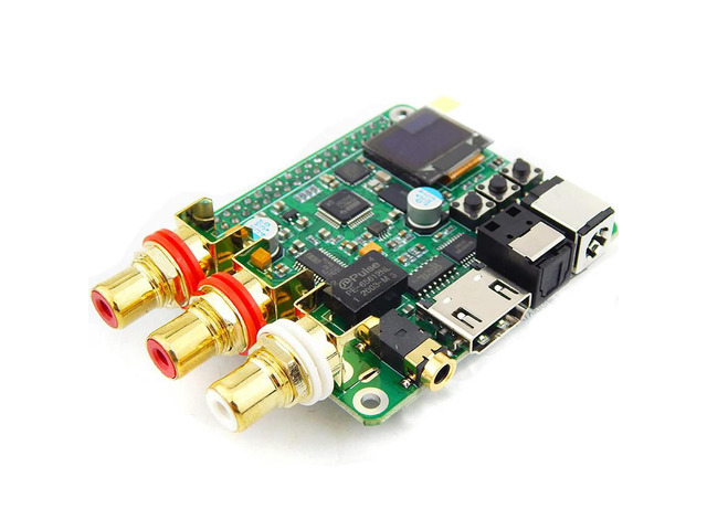 Pi DAC Audio Decoder Board HIFI Expansion Module Supports Coaxial Fiber I2S output 3B/3B+4B PCM 32K-192K Support 3B 4B