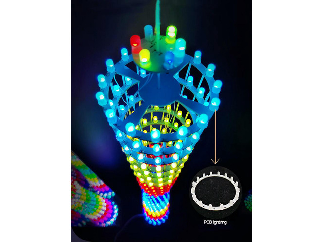DIY Soldering Project 32 Layers Canton Tower Light Cube Bluetooth APP Music Spectrum PCB Light Ring (Not Assembled)