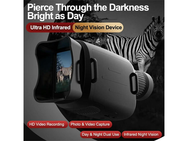 16X Zoom 2000mAh Rechargeable Night Vision Monocular with Wrist Strap Handheld