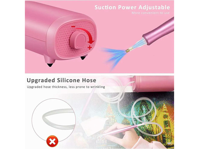 Vacuum Grinding Stone Painting Pen with 2 Pens,Painter Vacuum Art Pen with Adjustable Suction Power,Art Pen(US Plug)