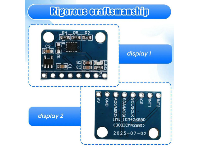 ICM42688 Six-Axis Attitude Sensor Module,Supports IIC and SPI Drivers,Easy to Install and Fast Serial Port Return Rate