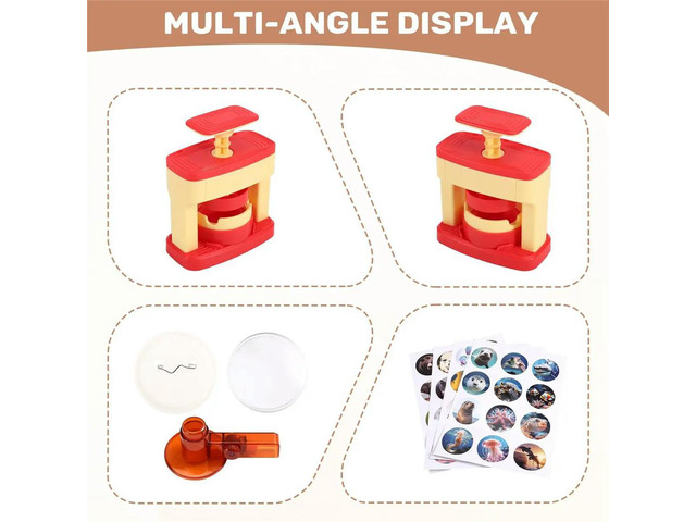 Badge Maker for Kids, DIY Pin Button Badge Maker Machine, Badge Punch Kit with 48 Patterns Badges