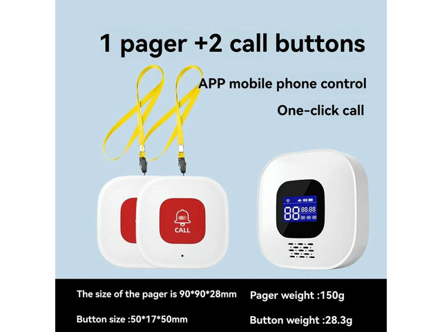 Tuya Elderly Caregiver Pager SOS Call Button Emergency SOS Alert System for Seniors Patients Elderly Home
