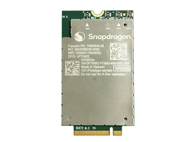 DW5934e Snapdragon X72 CAT 20 5G network card Mobile Modem LTE FDD/TDD, WCDMA/HSPA+, GPS GLONASS