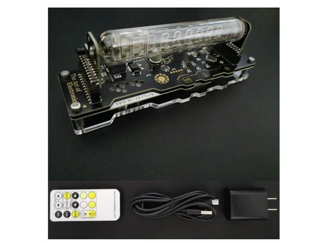 IV18 Vacuum Fluorescent Tube Clock Cyberpunk RGB LED Nixie Table Display 5V With Touch Keys