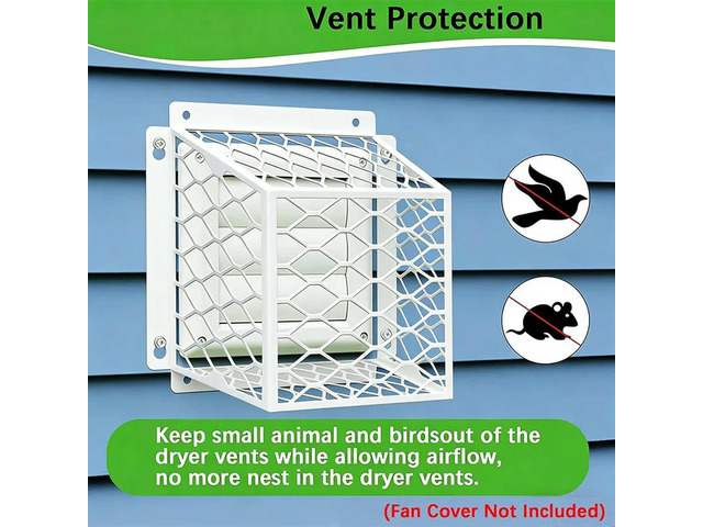 2pcs Bird Guards for Dryer Vents - Universal Bird Guard Vent Cover Kit for 3-4in Exhaust Fans
