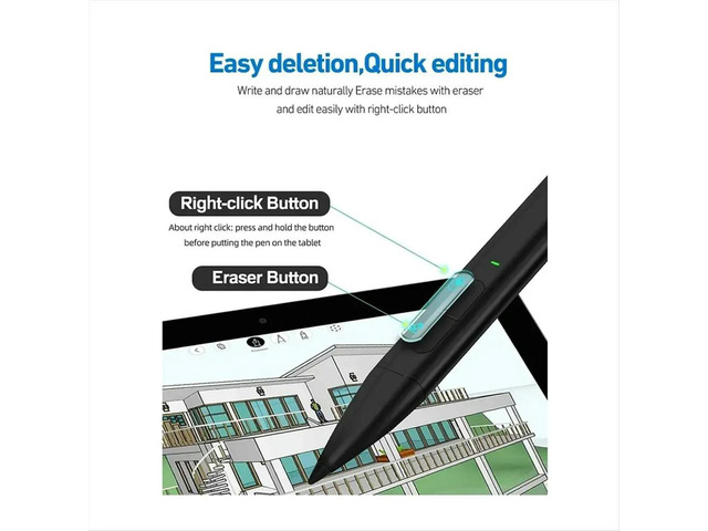 For Surface Pro11 MPP2.0 Active Pen 4096 Pressure Sensitivity Stylus for Surface Pro 10 X 9 8 7 6 5/Go 4 3 2 1 +Nib B