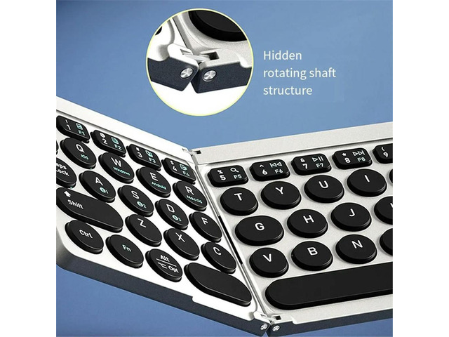 Foldable Bluetooth Keyboard Keyboard with PU Leather Cover Touchpad, Pocket Travel Keyboard