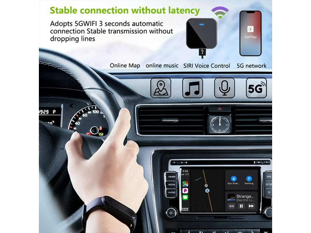 uyuy Wired to Adapter Box 2-in-1 Carplay and Android Auto Mini Box for USB/Type C Dongle Plug and Play Auto Parts