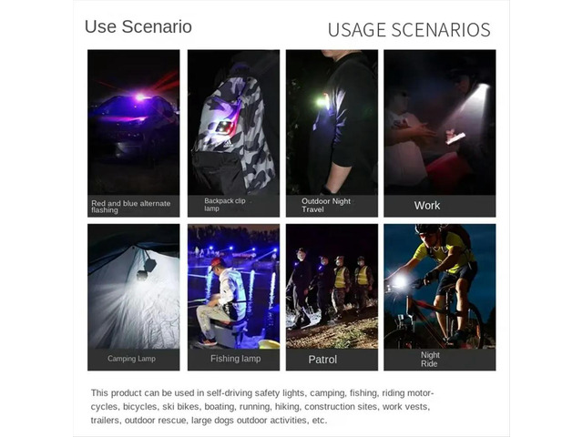 Shoulder Light LED Shoulder Clip Type Red and Blue Flash Operation Orientation Safety Light,Outdoor Fishing Riding