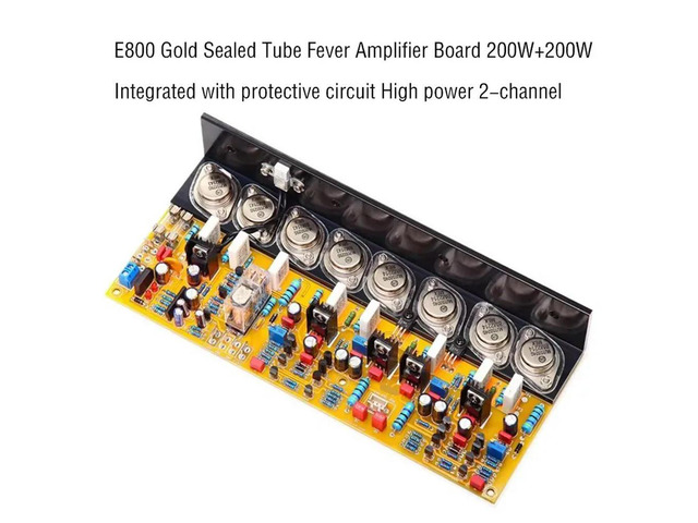 E800 Class AB Pure Rear Amplifier Board Adjustable Class A Dual Channel l Sealed tube HiFi Power Amplifier Board