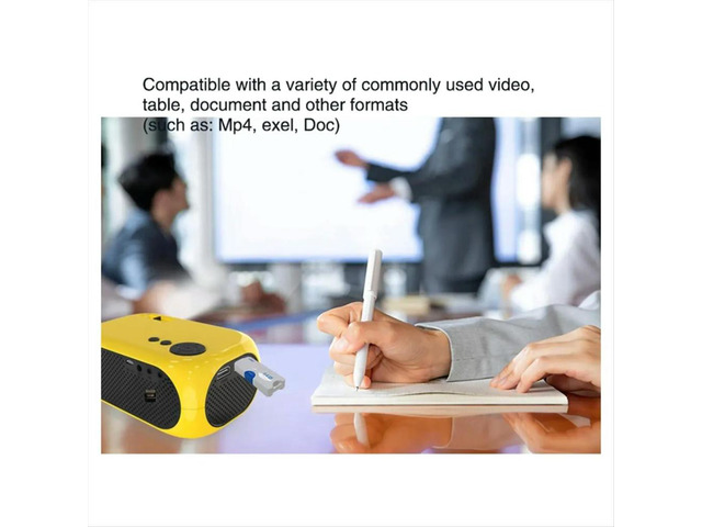 Mini Projector 360P LED Wired Mobile Phone Projector with Speaker Remote Control for Outdoor Camping EU Plug