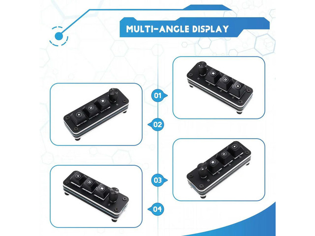 Media Controller QKeyboard Professional Performance 3-Key Knob Drive Free Music Player Controller USB Type-C