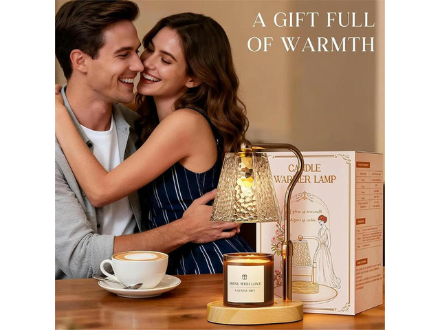 Candle Warmer Lamp with Timer Dimmable, Height Adjustable Wax Melt Warmer for Home Decor,for Scented Wax Jar Candles(US)