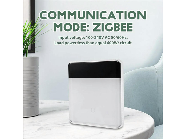 Tuya ZigBee 3.0 Remote Control LED Display Switch Glass Touch Switch White EU Plug