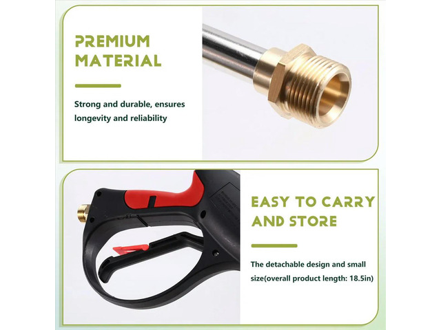High Pressure Car Power Washer Gun Spray Wand Lance Kit 2000PSI