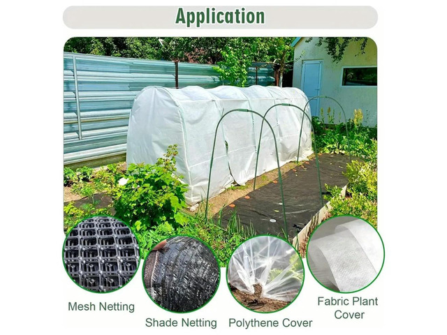 Garden Arch Kit for Vegetable Planting - Easy Setup Greenhouse for Raised Beds Row Cover Garden Fabric
