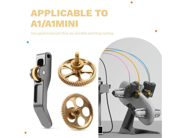 2 Set All-l Extruder Gear Kit for A1/A1mini Claw Gear RNC Nano-Coated Hardened Steel Helical Gear Wear