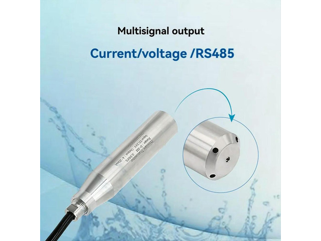 Submersible Water Level Transmitter Liquid Level Sensor High Protection Water Level Measurement 2meters Range 5m Cable