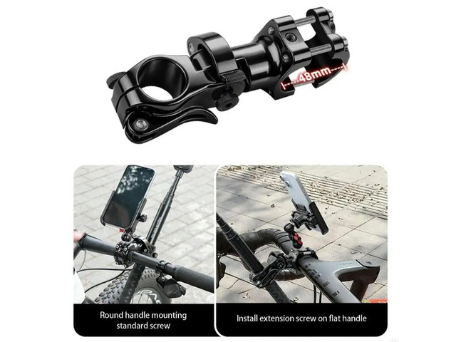 l Clamp With Telescoping Rod And Phone Mount For Cycling Enthusiasts