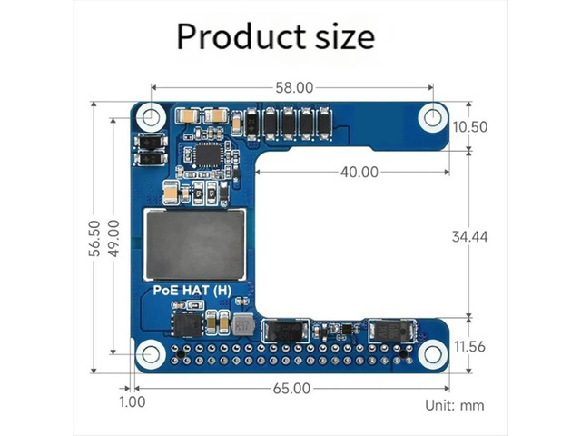 For Raspberry Pi 5/CM5 PoE HAT Power over Ethernet HAT(H) 5V 5A Support 802.3af/At with Case for RPI 5/CM5